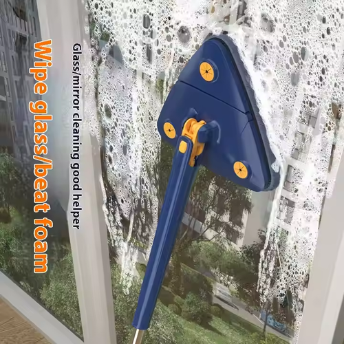 Microfiber Self-Wringer Flat Twist Mop with Automatic Water-Squeezing Rotatable Head for Wall and Floor Cleaning for Home