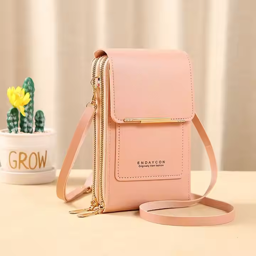 Touchable Screen Mobile Phone Women's Bag One Shoulder Transparent Phone Bag