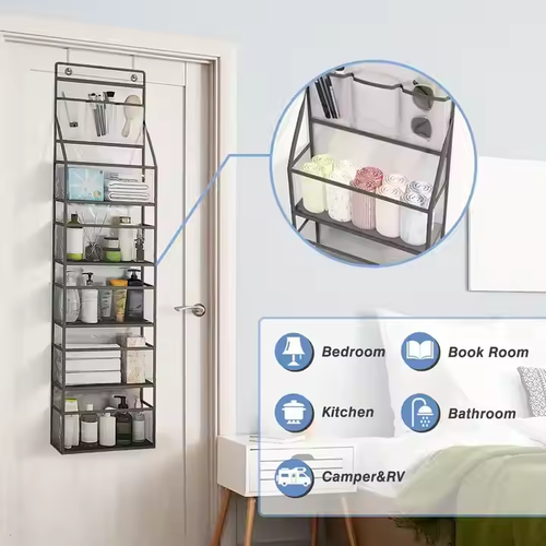 6Layers Transparent Hanging Organizers for Doors Fabric Storage Bag with Hanger Underwear Socks Clothes Toys Storage Organizer