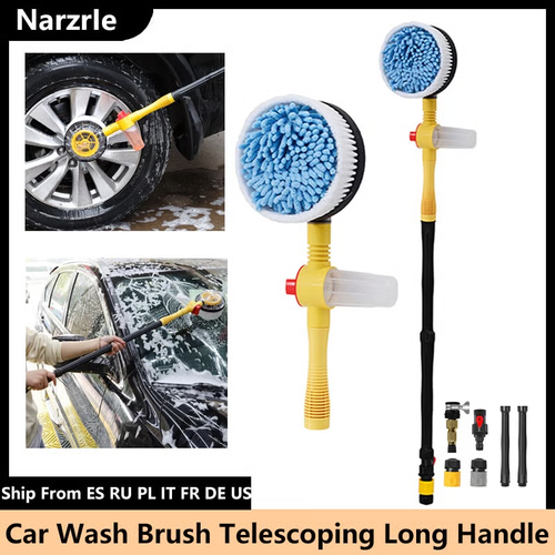Long Handle Automatic Rotary Car Wash Foam Brush Premium Accessory