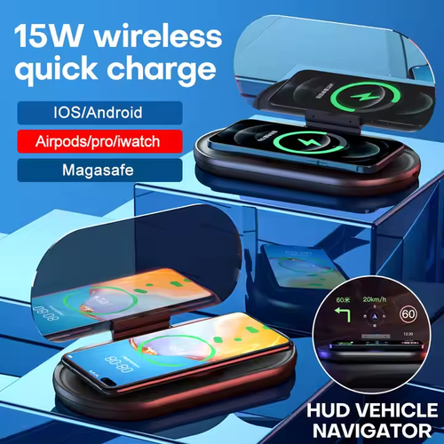 THE BEST HEAD-UP DISPLAY FOR ANY CAR  HUD navigation,Wireless charging
