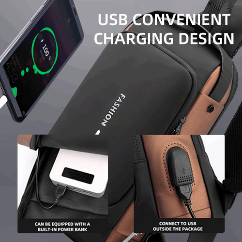 High-quality Durable Fashion Men's Chest Bag Custom Crossbody Bag Rechargeable Bag