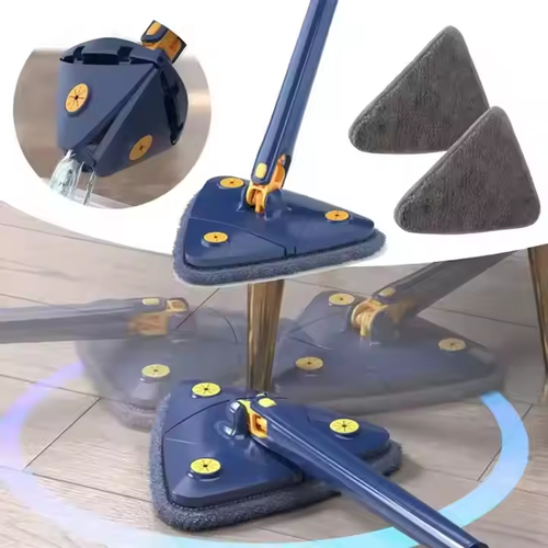 Microfiber Self-Wringer Flat Twist Mop with Automatic Water-Squeezing Rotatable Head for Wall and Floor Cleaning for Home