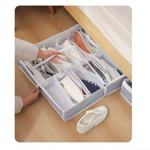 Hot Sale Foldable Underbed Storage Bag Lightweight Modern Design Square Fabric Shoe and Clothes Mesh Travel Bag