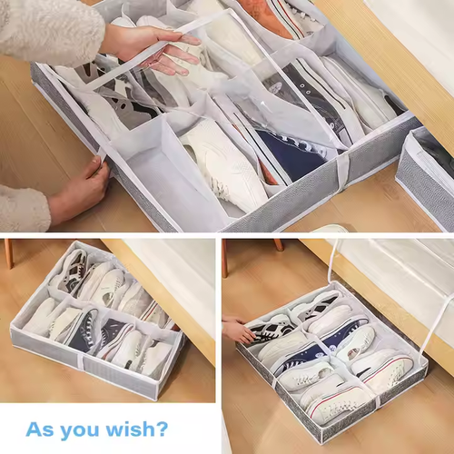 Hot Sale Foldable Underbed Storage Bag Lightweight Modern Design Square Fabric Shoe and Clothes Mesh Travel Bag