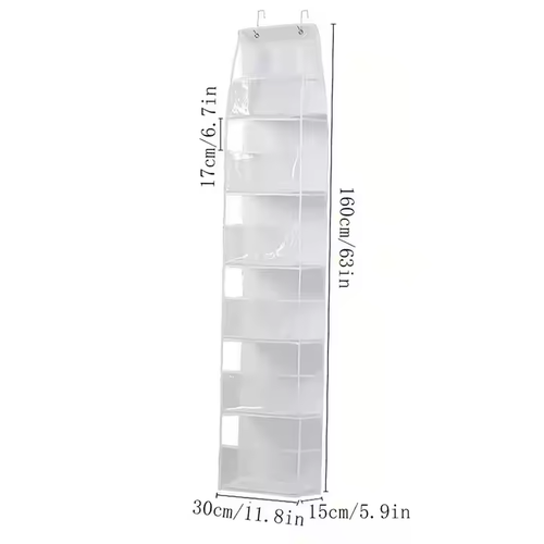 6Layers Transparent Hanging Organizers for Doors Fabric Storage Bag with Hanger Underwear Socks Clothes Toys Storage Organizer