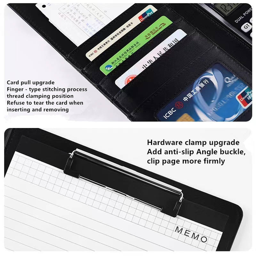 Multifunctional Business Zipper Folder with 12-digits Calculator