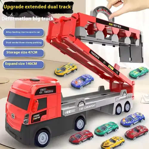 Mega Hauler Truck With Ejection Race Track