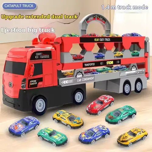 Mega Hauler Truck With Ejection Race Track