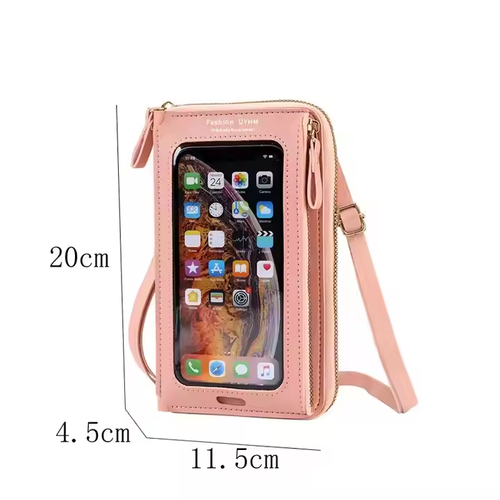 Touchable Screen Mobile Phone Women's Bag One Shoulder Transparent Phone Bag