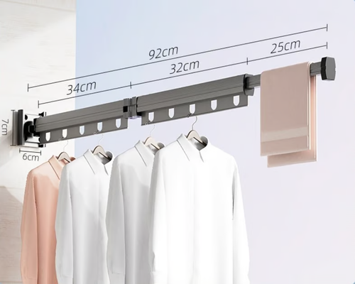 *Ready to use * Suction Cup Wall Mount Folding Clothes Drying Rack💥