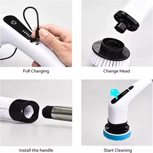 Kitchen Cleaning Brush 7 in 1 Cleaner Bathroom Clean Extension Handle Portable Cleaning Brush
