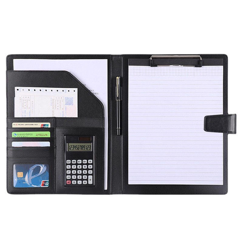 Multifunctional Business Zipper Folder with 12-digits Calculator