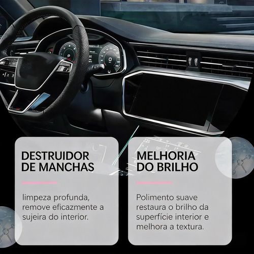 Limpador de Interiores de Carros | Deixa o Interior Como Novo em Minutos!Remove Manchas, Poli e Protege Couro, Vinil e Plástico do Seu Carro. Não Precisa de Oficina!