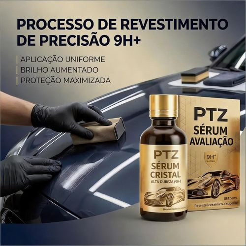 Uma gota. Brilho instantâneo de showroom. Like Magic. PTZ Crystal Serum – Revestimento Cerâmico Avançado de Grafeno para Automóveis, Revestimento de Grafeno 9H para Detalhamento Automóvel, 10+ Anos de Proteção Duradoura do Automóvel, Hidrofobia Brilhante Anti-Riscos