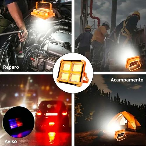 Luz Solar Recarregável 2-em-1 | Carregamento Solar + USB, 5 Modos, Magnética e IP66 - Solução Definitiva para Falta de Luz em Angola