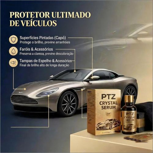 Uma gota. Brilho instantâneo de showroom. Like Magic. PTZ Crystal Serum – Revestimento Cerâmico Avançado de Grafeno para Automóveis, Revestimento de Grafeno 9H para Detalhamento Automóvel, 10+ Anos de Proteção Duradoura do Automóvel, Hidrofobia Brilhante Anti-Riscos