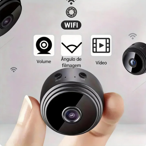 Mini Câmara Sem Fios OURLIFE, Recarregável via USB, Câmara de Segurança Inteligente para Casa, Câmara Sem Fios Interior com Visualização Remota, Câmara de Segurança Controlada por Aplicação Android para Casa e Escritório.