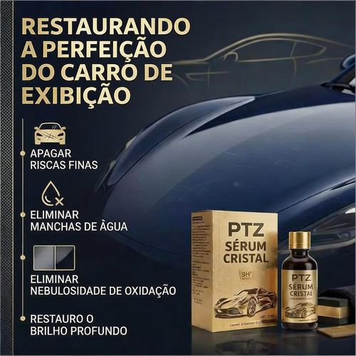 Uma gota. Brilho instantâneo de showroom. Like Magic. PTZ Crystal Serum – Revestimento Cerâmico Avançado de Grafeno para Automóveis, Revestimento de Grafeno 9H para Detalhamento Automóvel, 10+ Anos de Proteção Duradoura do Automóvel, Hidrofobia Brilhante Anti-Riscos