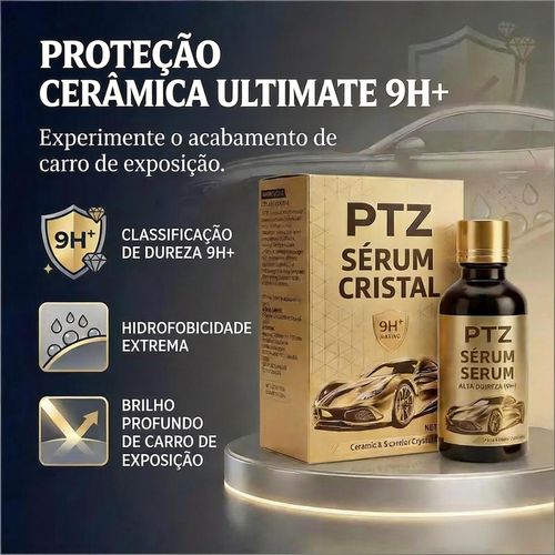 Uma gota. Brilho instantâneo de showroom. Like Magic. PTZ Crystal Serum – Revestimento Cerâmico Avançado de Grafeno para Automóveis, Revestimento de Grafeno 9H para Detalhamento Automóvel, 10+ Anos de Proteção Duradoura do Automóvel, Hidrofobia Brilhante Anti-Riscos