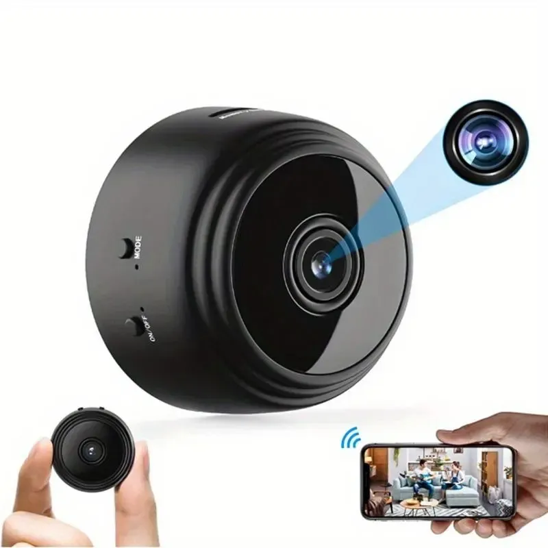 Mini Câmara Sem Fios OURLIFE, Recarregável via USB, Câmara de Segurança Inteligente para Casa, Câmara Sem Fios Interior com Visualização Remota, Câmara de Segurança Controlada por Aplicação Android para Casa e Escritório.