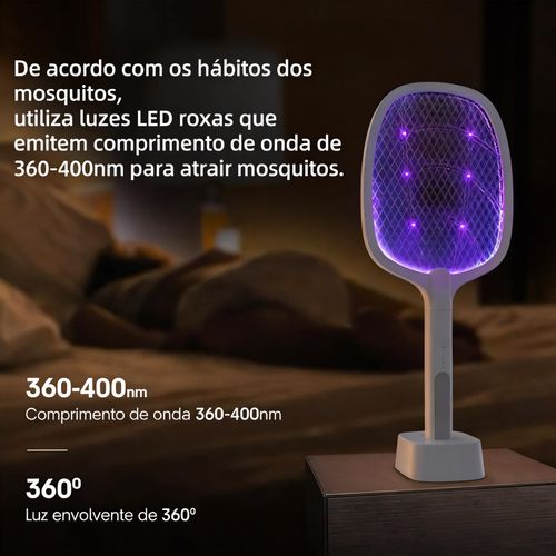 Mata-mosquitos elétrico portátil, armadilha para insetos recarregável via USB. É fisicamente seguro e inofensivo, ideal para matar mosquitos, insetos e moscas. Perfeito para quartos, casas, escritórios e campismo.