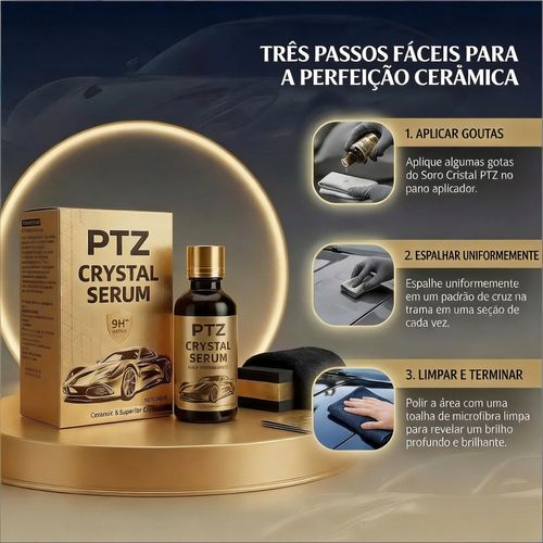 Uma gota. Brilho instantâneo de showroom. Like Magic. PTZ Crystal Serum – Revestimento Cerâmico Avançado de Grafeno para Automóveis, Revestimento de Grafeno 9H para Detalhamento Automóvel, 10+ Anos de Proteção Duradoura do Automóvel, Hidrofobia Brilhante Anti-Riscos