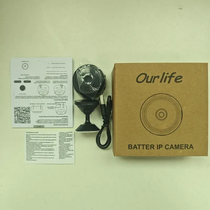 Mini Câmara Sem Fios OURLIFE, Recarregável via USB, Câmara de Segurança Inteligente para Casa, Câmara Sem Fios Interior com Visualização Remota, Câmara de Segurança Controlada por Aplicação Android para Casa e Escritório.