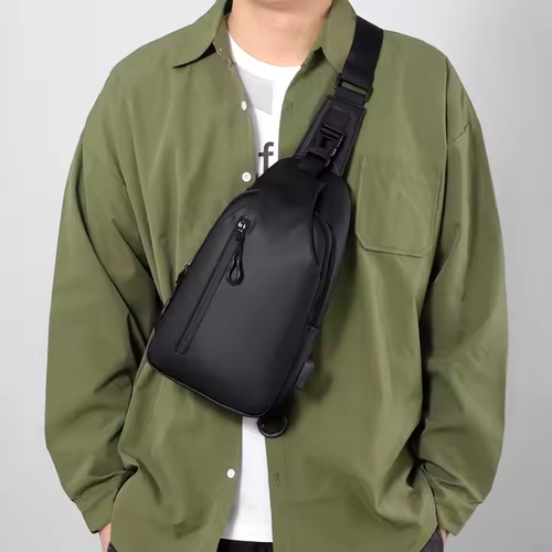 Bolsa de mensageiro de grande capacidade para atividades ao ar livre, bolsa de peito para homem de nova geração, bolsa de ombro moderna e simples
