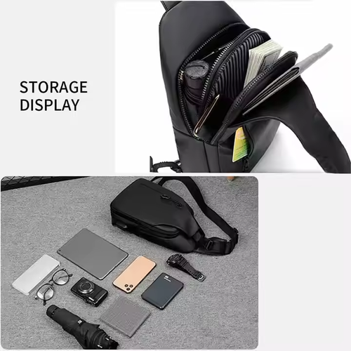 Bolsa de mensageiro de grande capacidade para atividades ao ar livre, bolsa de peito para homem de nova geração, bolsa de ombro moderna e simples