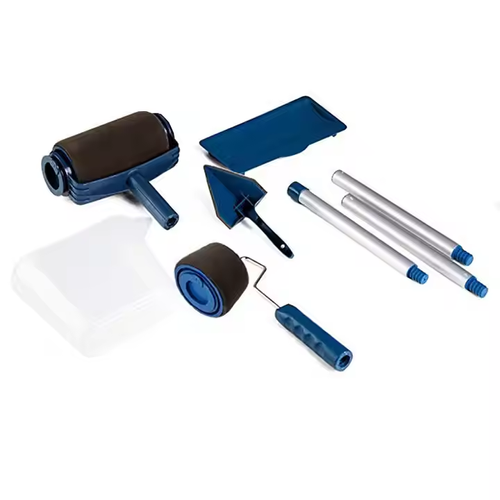 Conjunto de 6 peças de rolo de pintura e pincel para bricolage com cabo de tinta