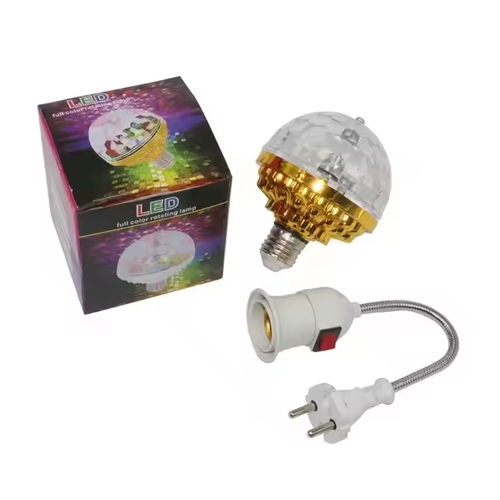 Luz de bola mágica giratória colorida E27 bola mágica RGB LED luz de palco com tomada luz atmosférica adequada para festa KTV casamento