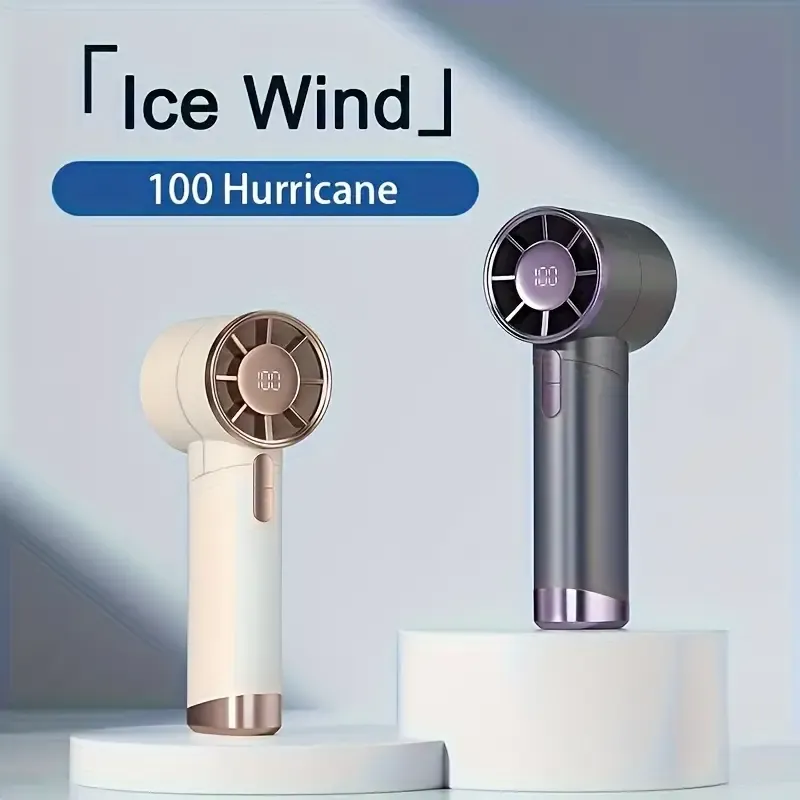 Portable electric fan with LED display