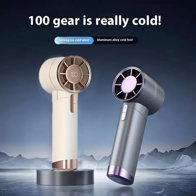 Portable electric fan with LED display