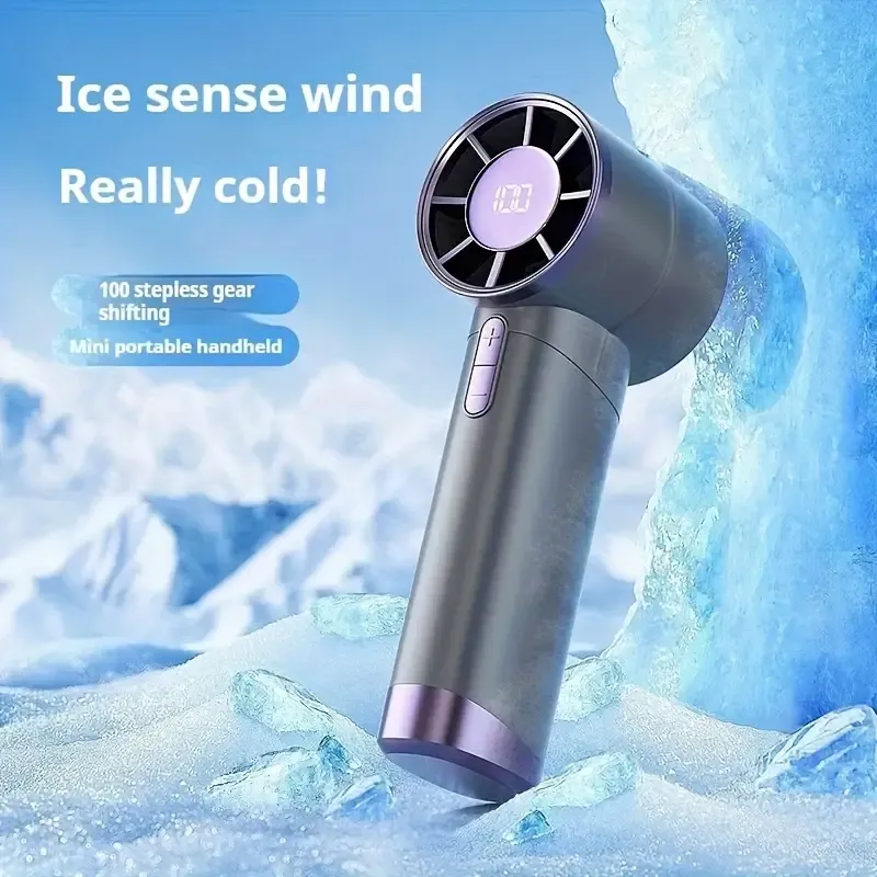 Portable electric fan with LED display