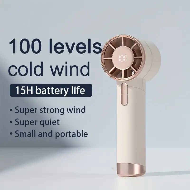 Portable electric fan with LED display