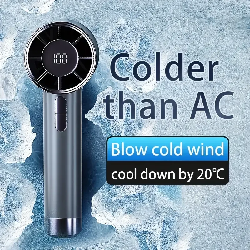 Portable electric fan with LED display