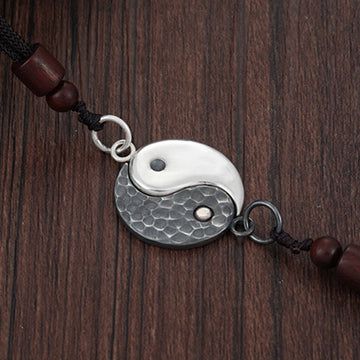 Buddha Treasures 990 Sterling Silver Yin Yang Balance Harmony Necklace Pendant