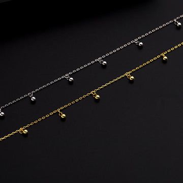 Buddha Treasures 925 Sterling Silver Small Beads Charm Blessing Anklet