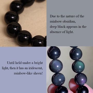 Buddha Treasures Tibetan Obsidian Protection Necklace