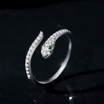Buddha Treasures 925 Sterling Silver Year Of The Snake Adjustable Open Protection Ring