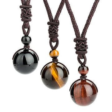 Buddha Treasures Tibetan Tiger's Eye Protection Necklace