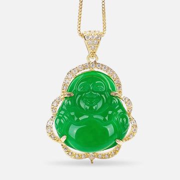 Buddha Treasures Good Luck Laughing Buddha Necklace