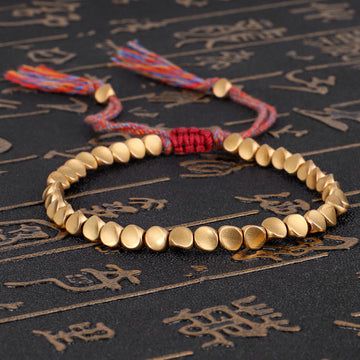 Buddha Treasures Tibetan Copper Beads Healing Luck Bracelet