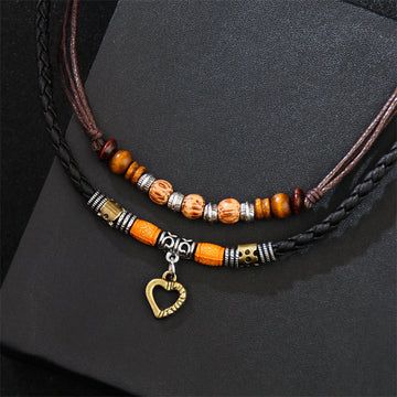 Buddha Treasures Love Heart Pattern Bead Healing Necklace Pendant Bracelet