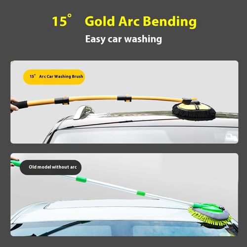🔥※ 43-inch long-handled car wash mop with 15° ergonomic design, ultra-fine fiber material to prevent scratching, extendable aluminum rod (durable), suitable for cars, trucks, SUVs and household cleaning - car wash accessories! Car necessities! Holiday gifts!