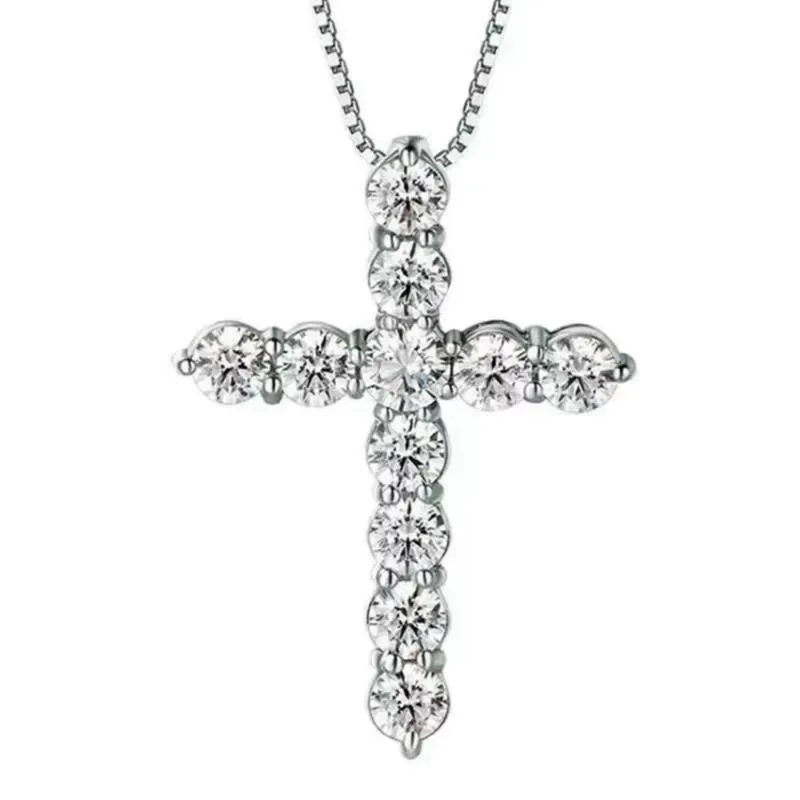 Full diamond cross pendant necklace