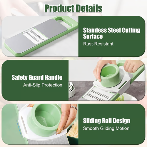 6-in-1 Professional Mandoline Vegetable Slicer with Hand Guard