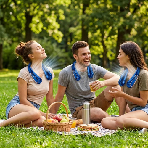 Bladeless Portable Neck Fan with 360° Surround Cooling
