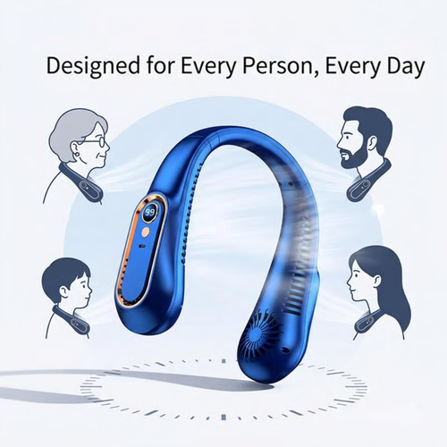 Bladeless Portable Neck Fan with 360° Surround Cooling